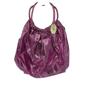 BIJOUX Limited Edition Pink Sequin Hobo Tote Bag Y2K Metallic Shoulder Bag NWT